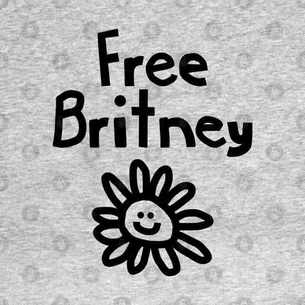Free Britney Daisy Smiley Face Black by ellenhenryart